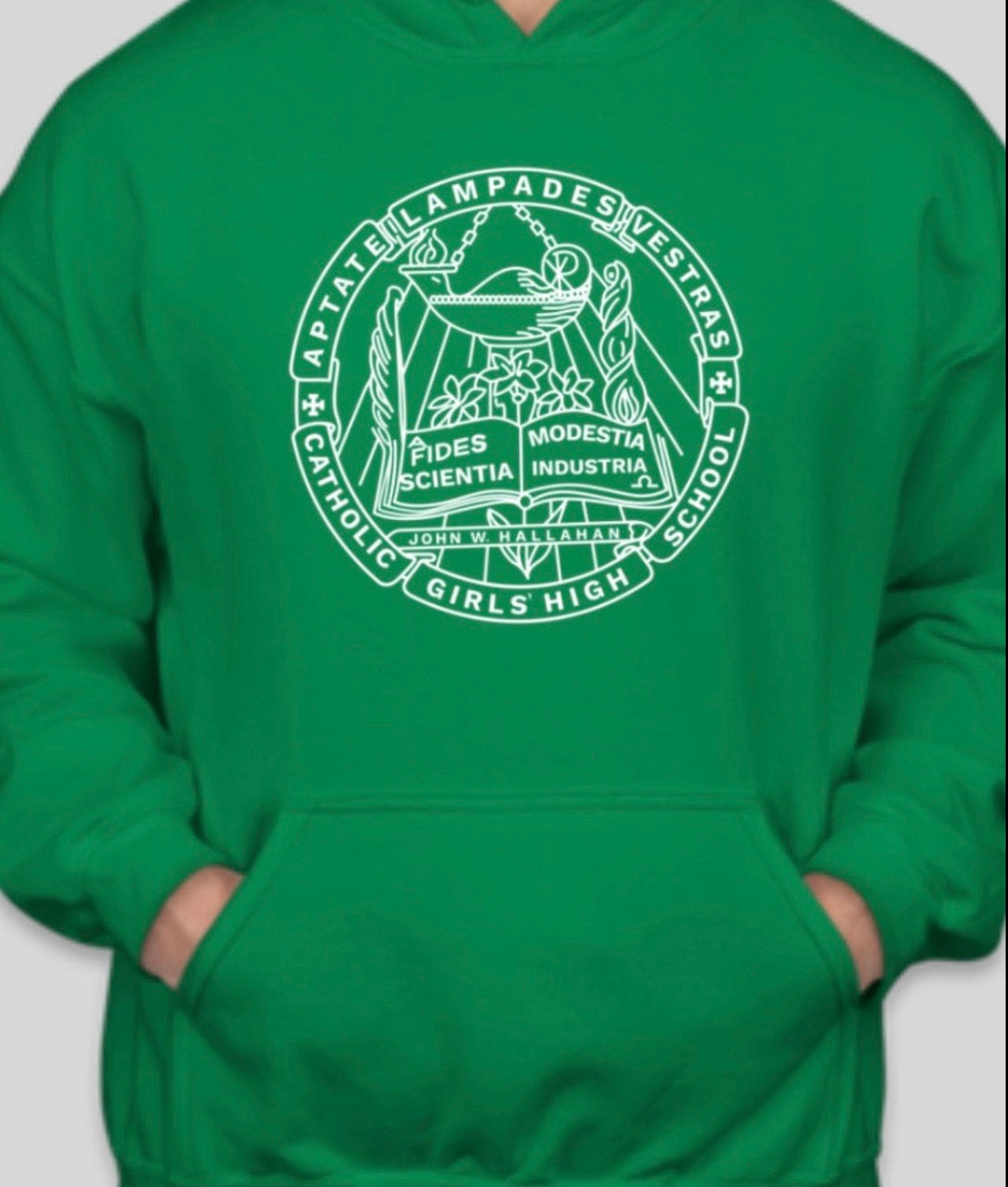 Hallahan school seal hoodie