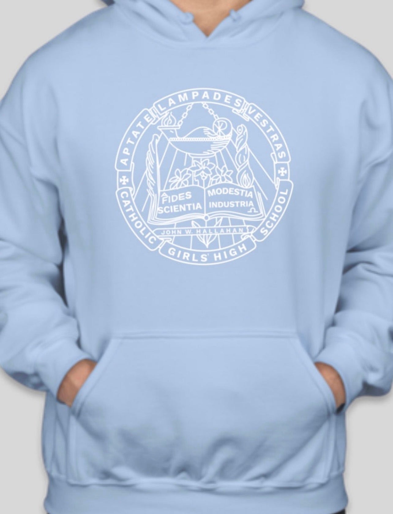 Hallahan school seal hoodie