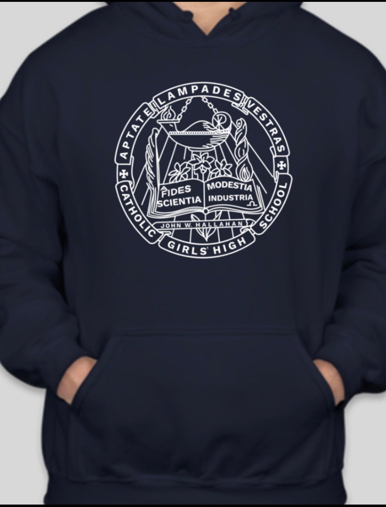 Hallahan school seal hoodie