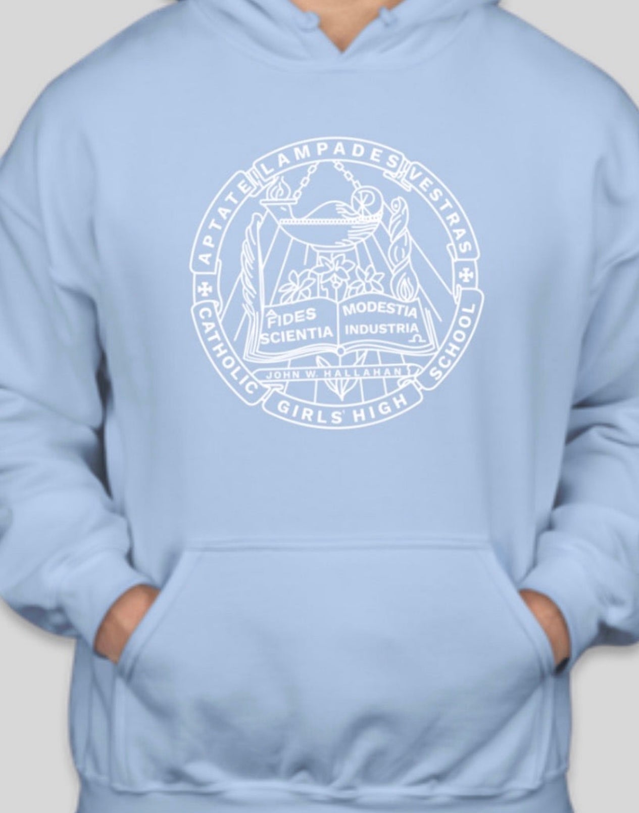 Hallahan school seal hoodie