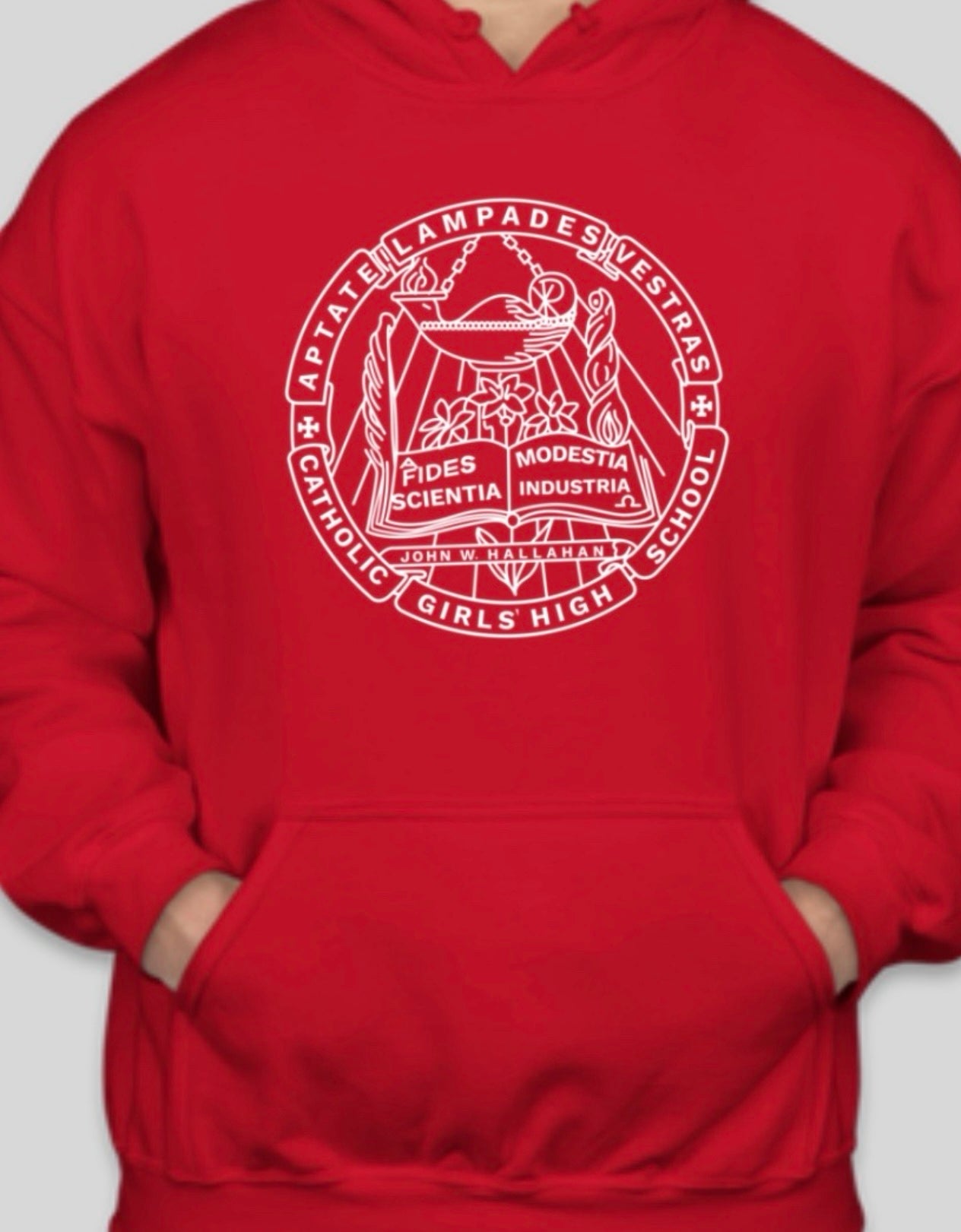 Hallahan school seal hoodie