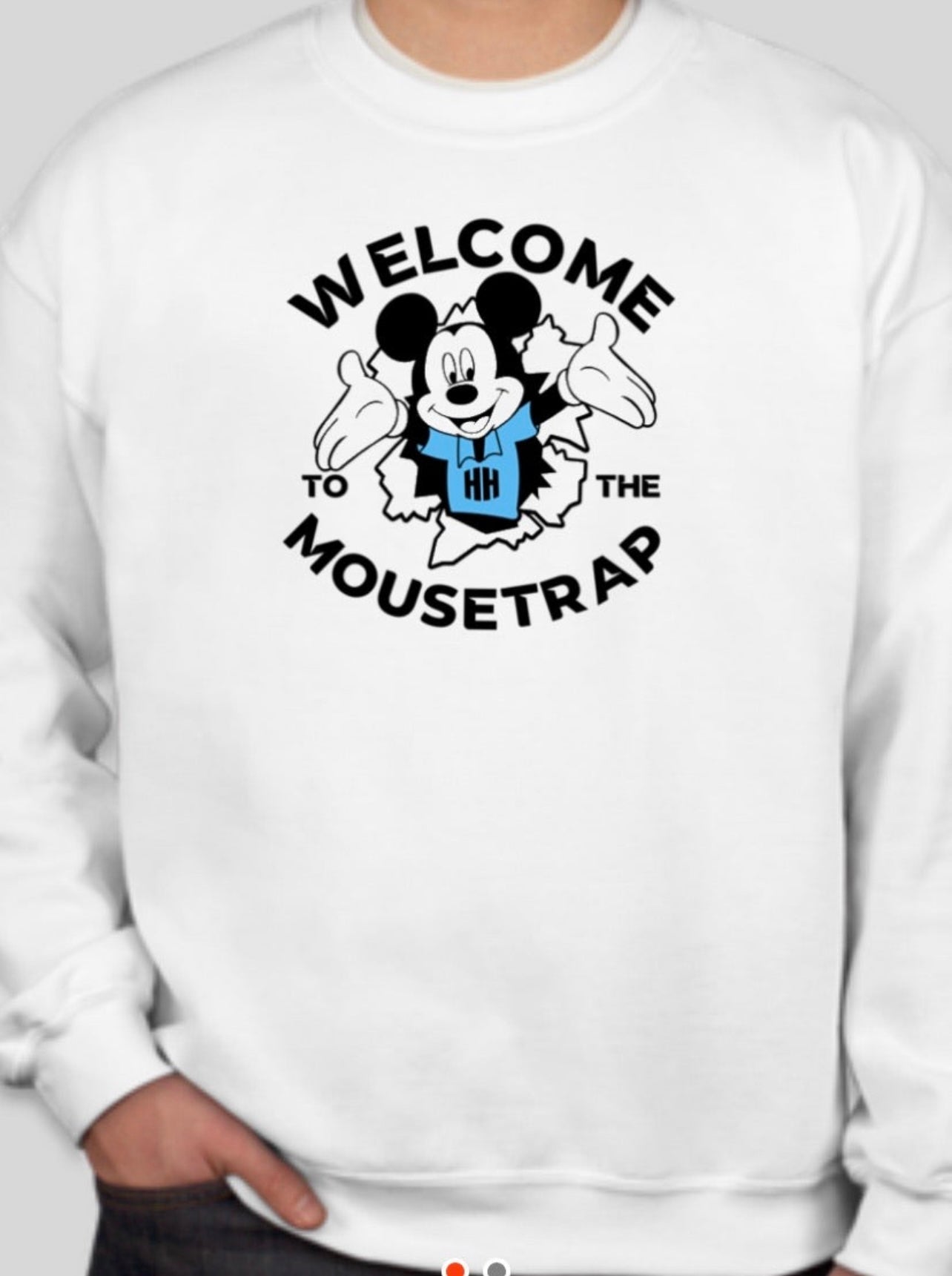 Welcome to the mousetrap crew neck