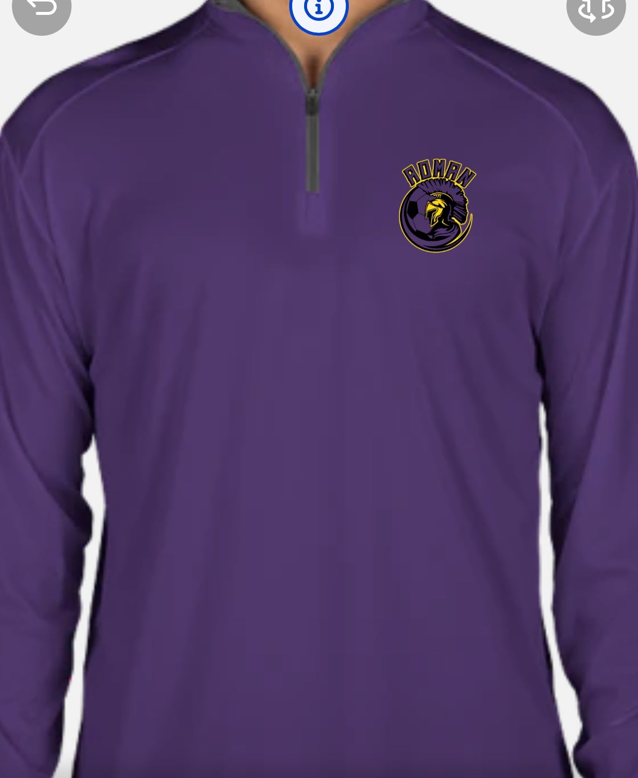 Roman soccer 1/4 zip