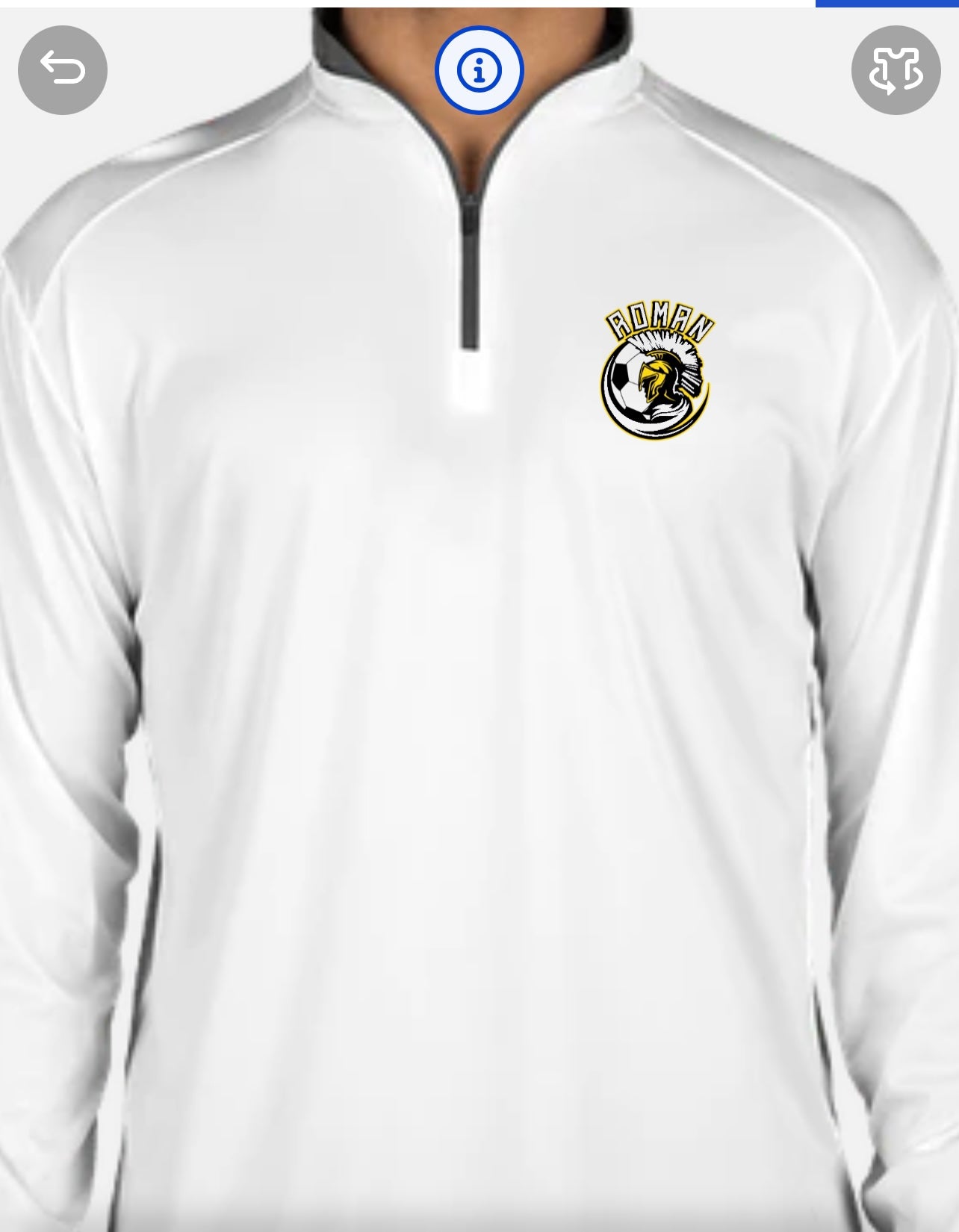 Roman soccer 1/4 zip